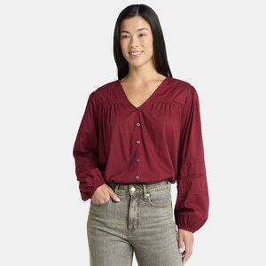 Lace Inset Blouse, Wine Punch